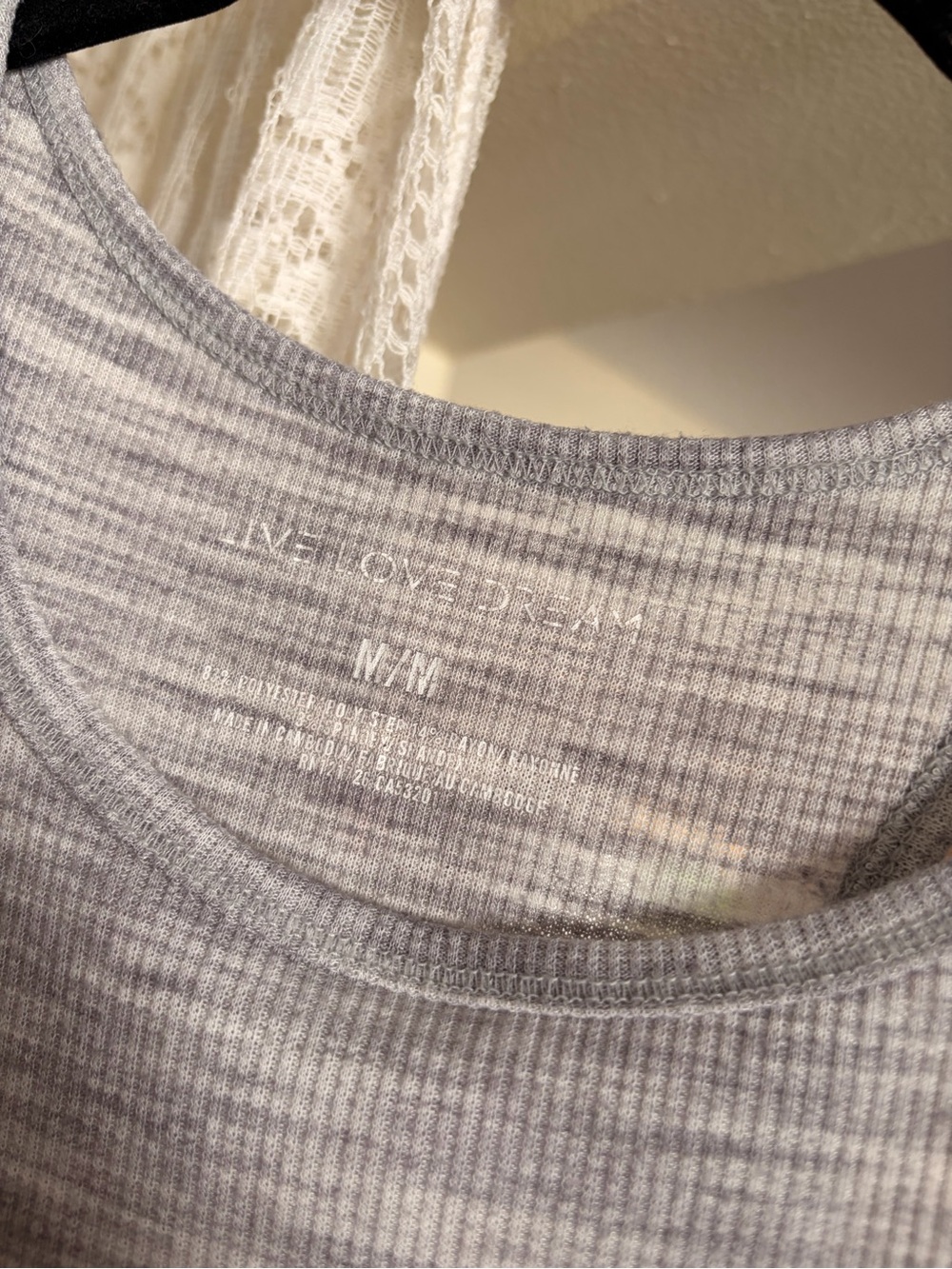 Light Gray Ribbed Tank Top - Picture 3 of 3